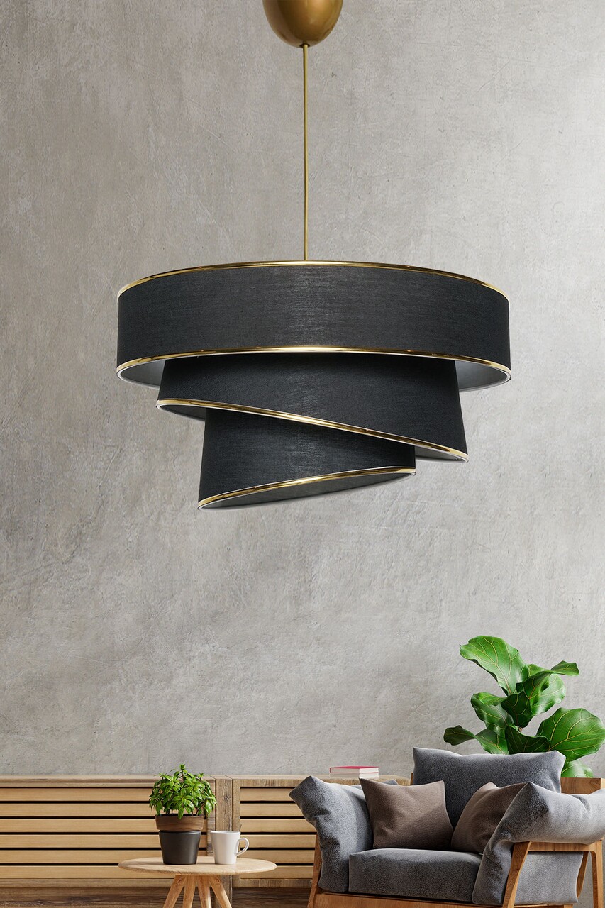 Lustra, Couper - Black, Gold, FullHouse, 40 x 40 x 72 cm, 1 x E27, 60W, negru/auriu - imagine 4